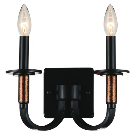 Cwi Lighting 2 Light Wall Sconce With Black Finish 9847W10-2-101